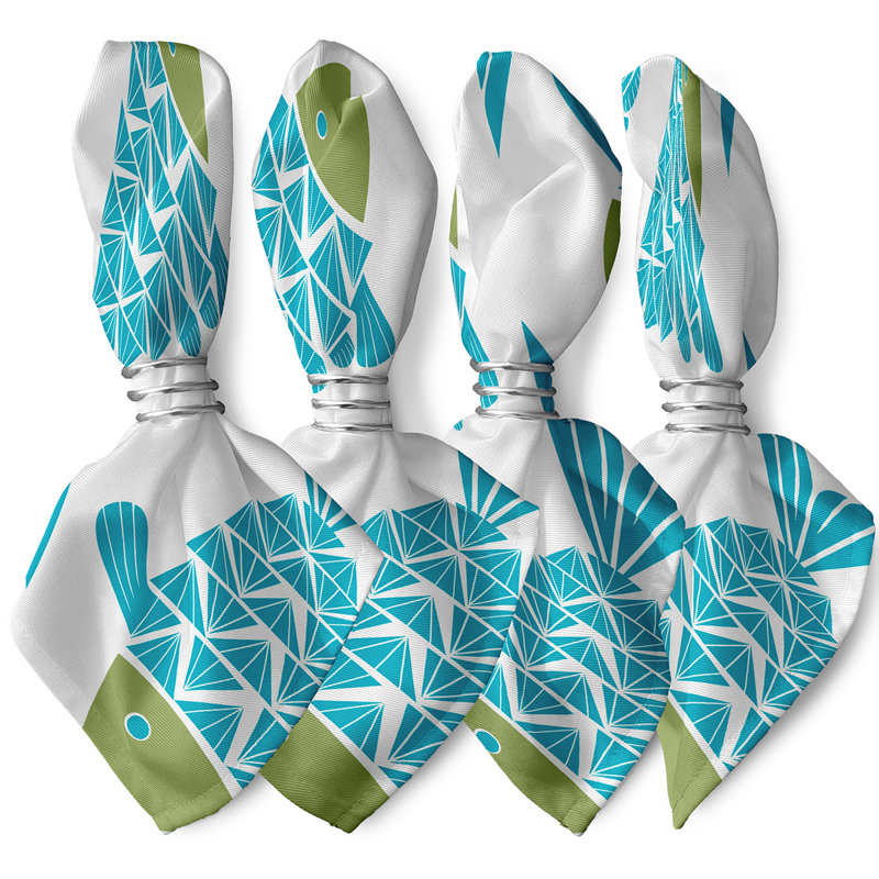 Shelva Polyester No Pattern Square Napkin, Turquoise
