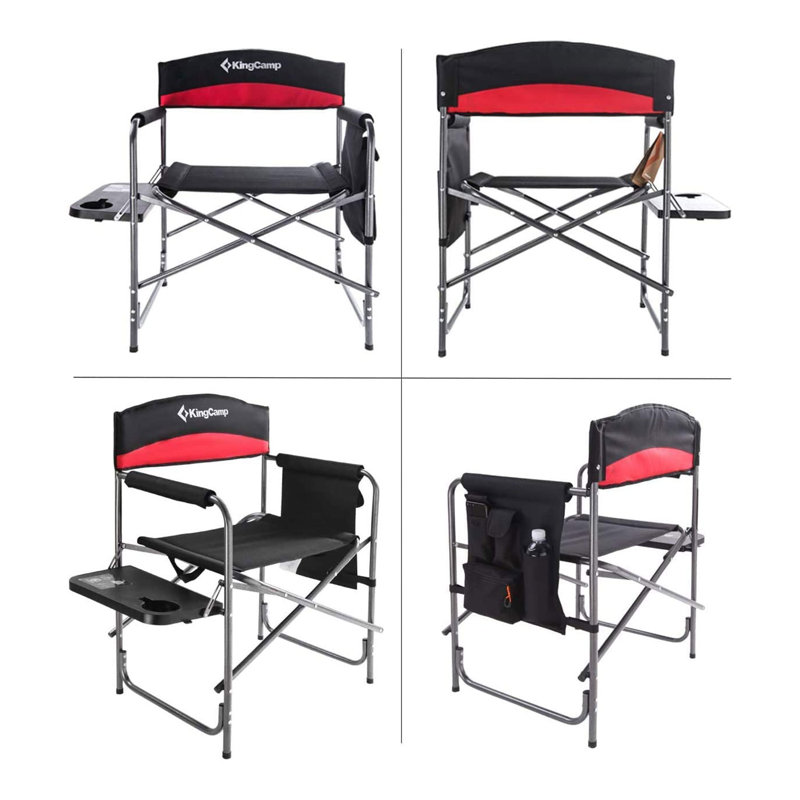 Steel Padded Camping / Beach Folding Chair Folding Chair, Black/Red