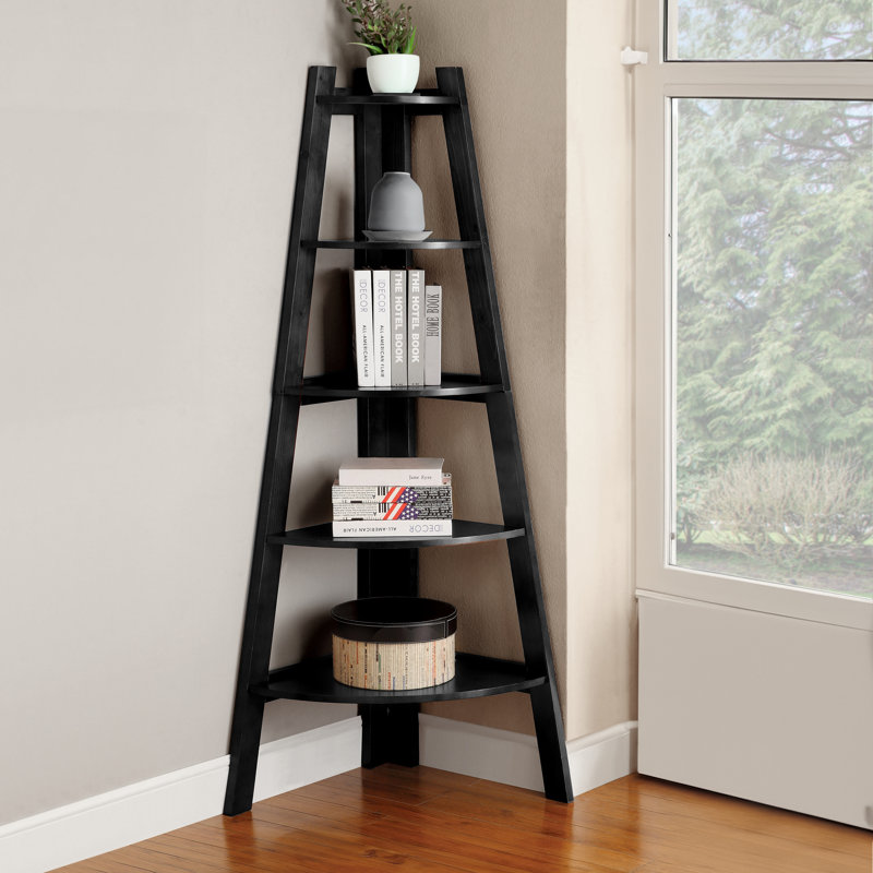 Husby Corner Bookcase, Black