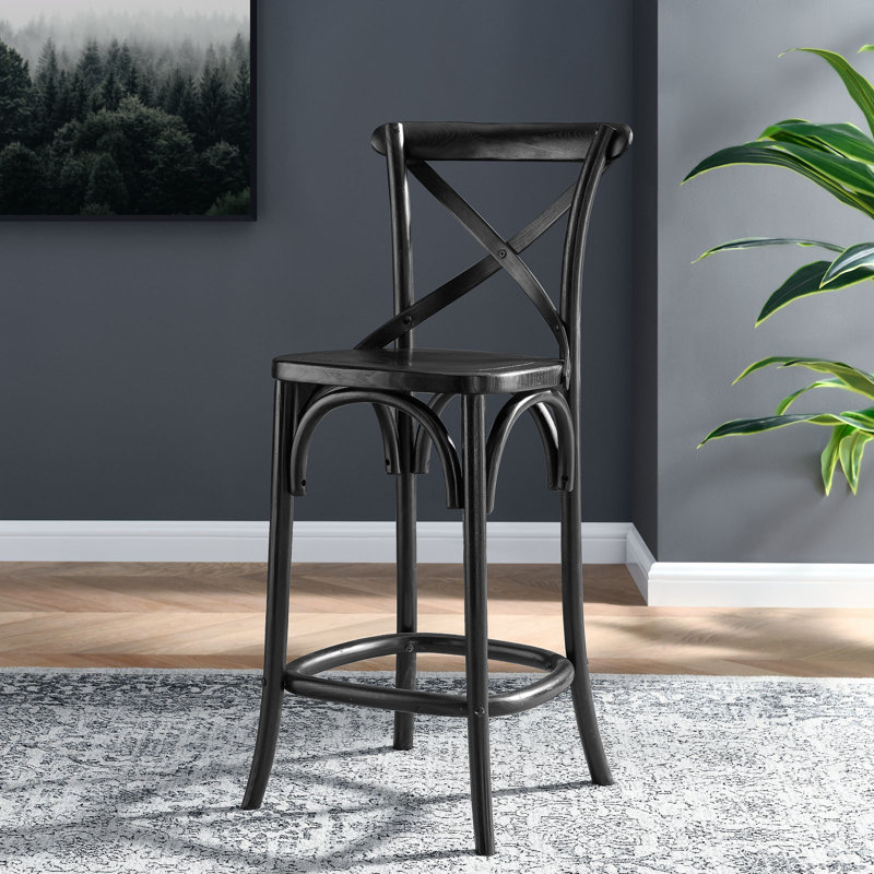 Modway Gear Stool, Counter Stool (25.5" Seat Height), Black