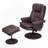 Swivel Cat Scratch Leather Recliner with Ottoman Chair Modern Armchair Ergonomic Push Manual Reclining Footrest Upholstered Bedroom Living Room Reading Home Relax Office, Brown
