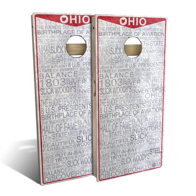 Ohio License Plate Cornhole Board Set | Includes (2) Boards, (8) Bags & Optional Accessories
