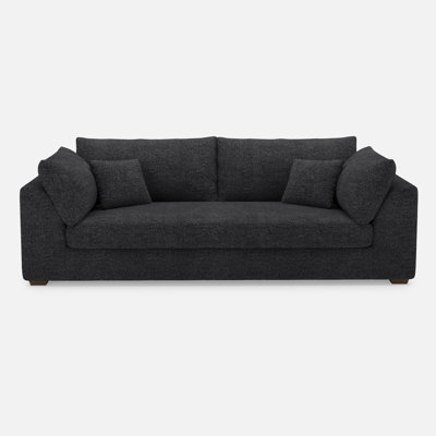 84.6'' W Solid Wood Frame Upholstered Couch with Toss Pillows
