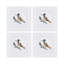Bird Motif Embroidered Linen Cocktail Napkins