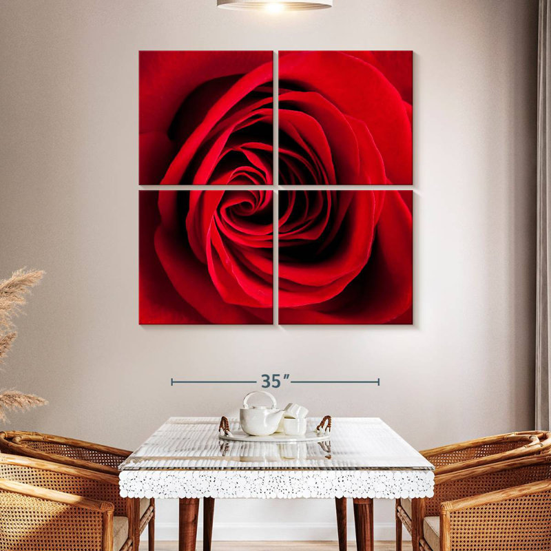 Harnek Red Rose In Bloom, 45" H x 45" W