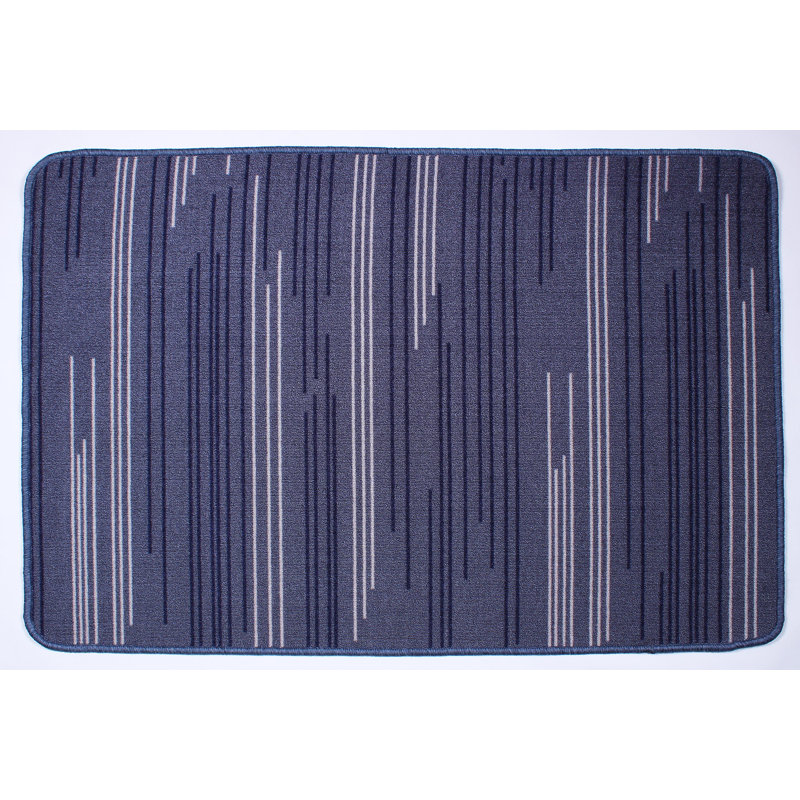 Tapis rayé gris foncé, Rectangle 2 pi x 5 pi