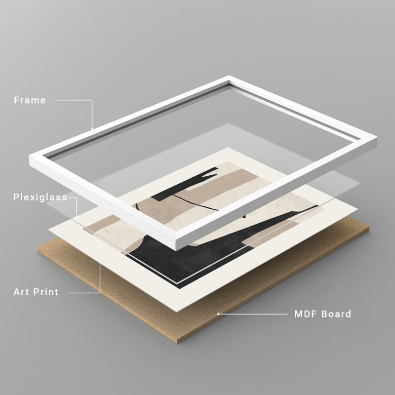 «Neutral Abstract Line Illustration Relax Minimalist Modern Décoration murale», 4 pièces, Blanc, H 14 po x l 11 po