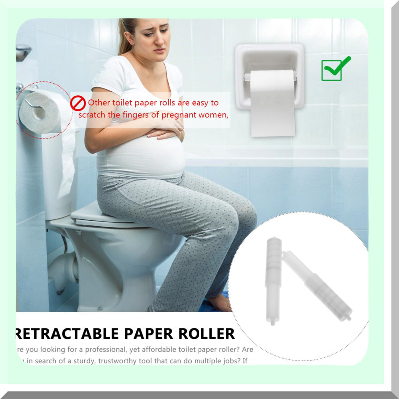 SpringFlex Paper Roller Duo - White Plastic Spindle Replacement for Tissue Holders