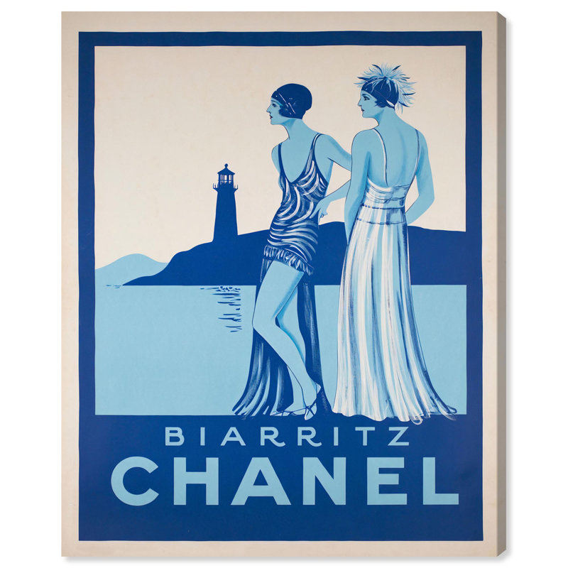 Impression sur toile Biarritz Blue Belle par Art Remedy, H 20 po x l 16 po, Gallery Wrapped