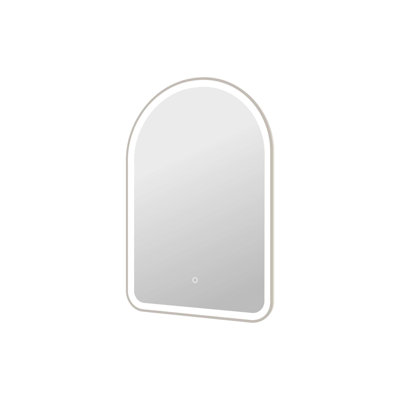 36 Inch Arch LED Front and Backlit Wall Mirror in Silver