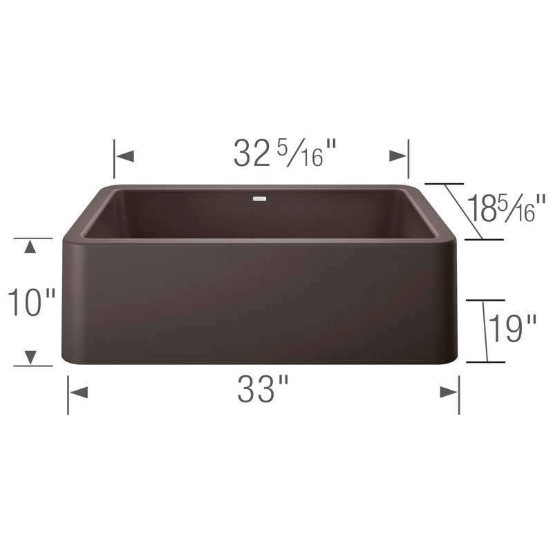 Évier de ferme à tablier frontal simple 33 "IGRON SILGRANIT - Café, Brun café