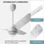  Ventilateur de plafond intelligent à 3 pales avec télécommande et ensemble d'éclairage inclus-132100463-130633190