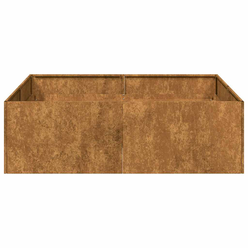 Planter 100X100x30 Cm Steel, Rusty