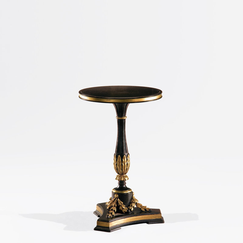 SATARA Table, Antique Black/Gold Leaf