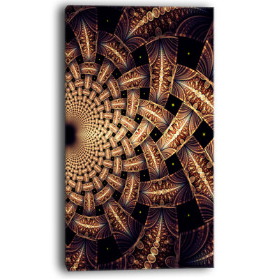 Motif floral brun foncé, impression sur toile tendue