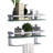 Bathroom Shelf Wall Mounted Floating Glass Shelf with Towel Rack 2 Tiers-517172003