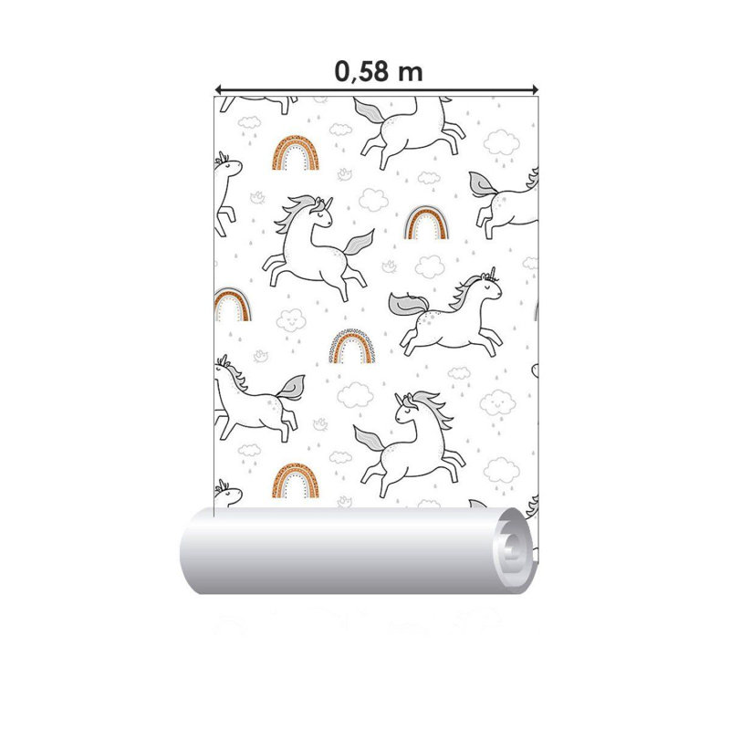 Rouleau de papier peint pelez et collez, L 126 po x l 24 po, Blanc
