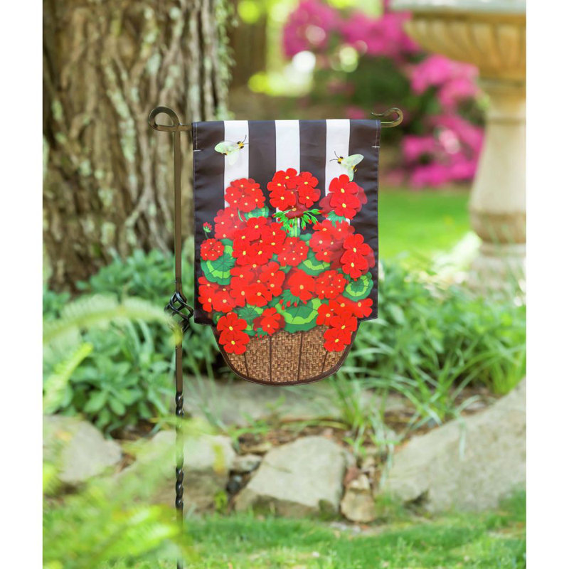 Drapeau de jardin en nylon à 2 côtés Patrelle Geranium