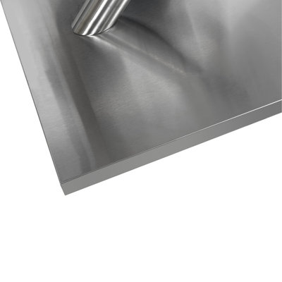 Table de salle à manger de 47,25 po à 63 po de style moderne blanc brillant pour 4 à 6 personnes, table de salle à manger extensible avec base en métal croisée et tubes en acier inoxydable, grande table de salle à manger blanche (même SKU: W757P160404)