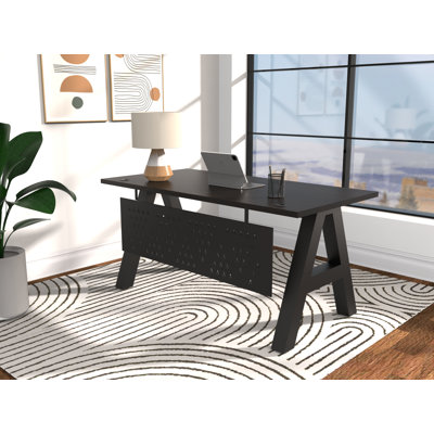 Serenity Modern A-Frame Executive Writing Office Desk, with Metal "A" Design Modesty, 60x30, Espresso Top