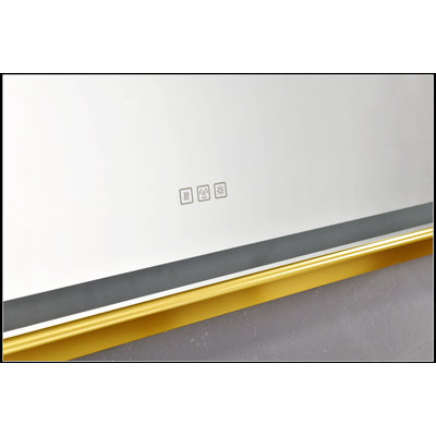 LED Bathroom Mirror With Aluminum Frame, Wall Mounted Vanity Mirror, Anti-Fog, Memory, 3 Colors, Stepless Dimmable