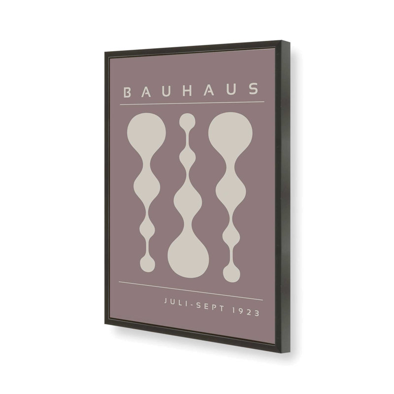 «Warm Taupe» rétro, affiche de Bauhaus II, H 37 po x l 25 po x P 1,25 po, Noir satiné
