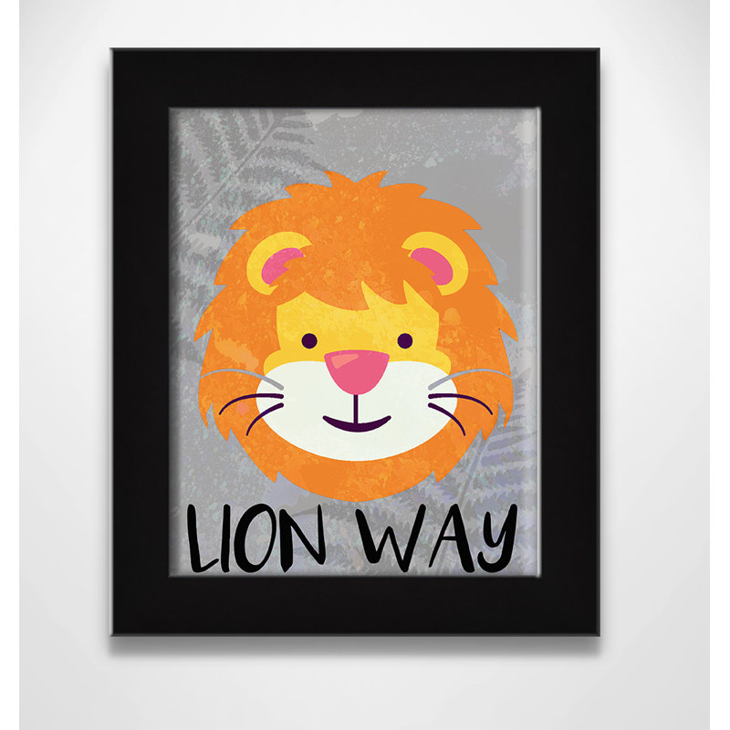 Impression sur papier Lion Way, H 10 po x l 8 po x P 0,6 po, Encadré plat noir