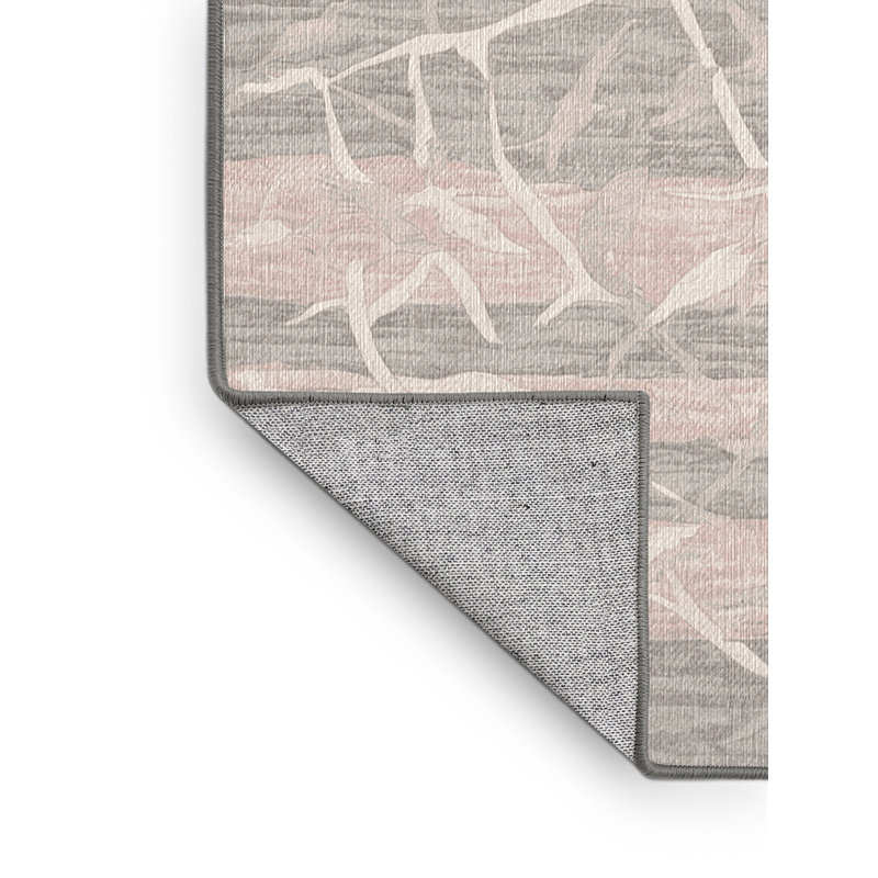 Tapis gris lavable à la machine, Carré 6 pi