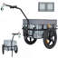 Remorque cargaison 2-en-1 avec boîte de rangement pliable, housse amovible et imperméable, remorque à vélo avec roues à dégagement rapide de 16 po, grande capacité de 70 L, noir et gris