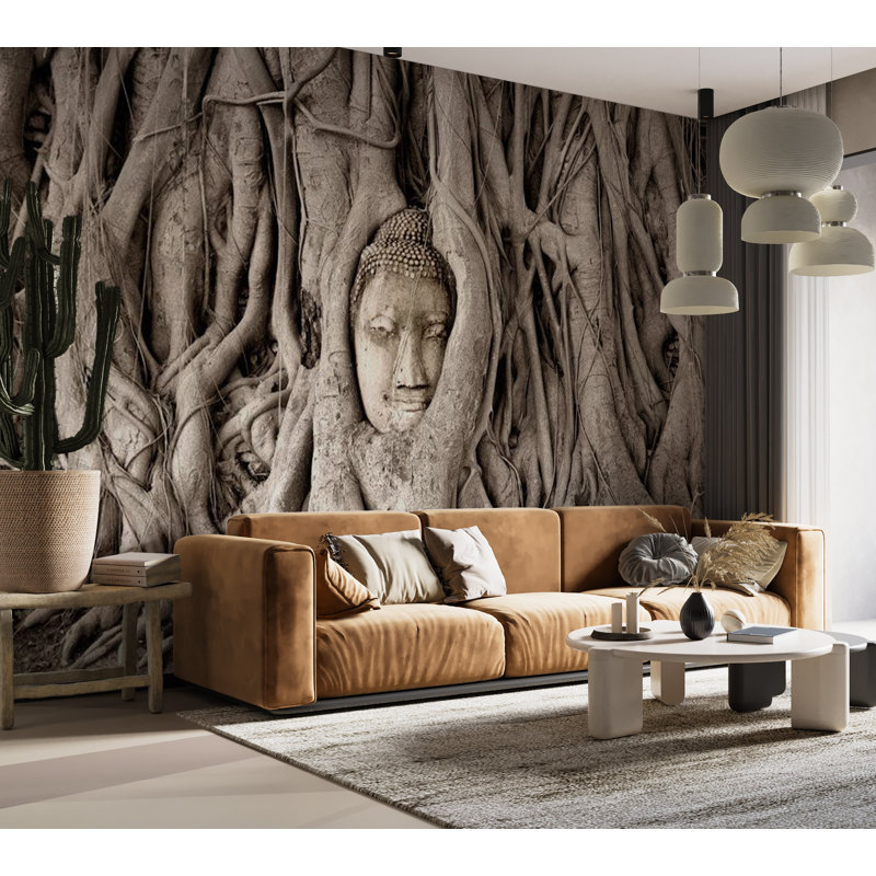 Murale spirituelle pelez et collez - Arbre de Bouddha, L 38 po x L 27 po
