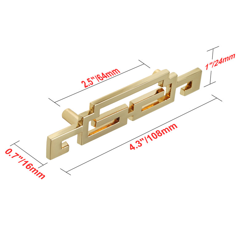 Polished Gold Modern Drop Bail Cabinet Pull Handle