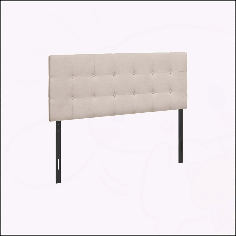 Bed, Headboard Only, Bedroom, Upholstered, Linen Look, Transitional, Beige, Full/Double