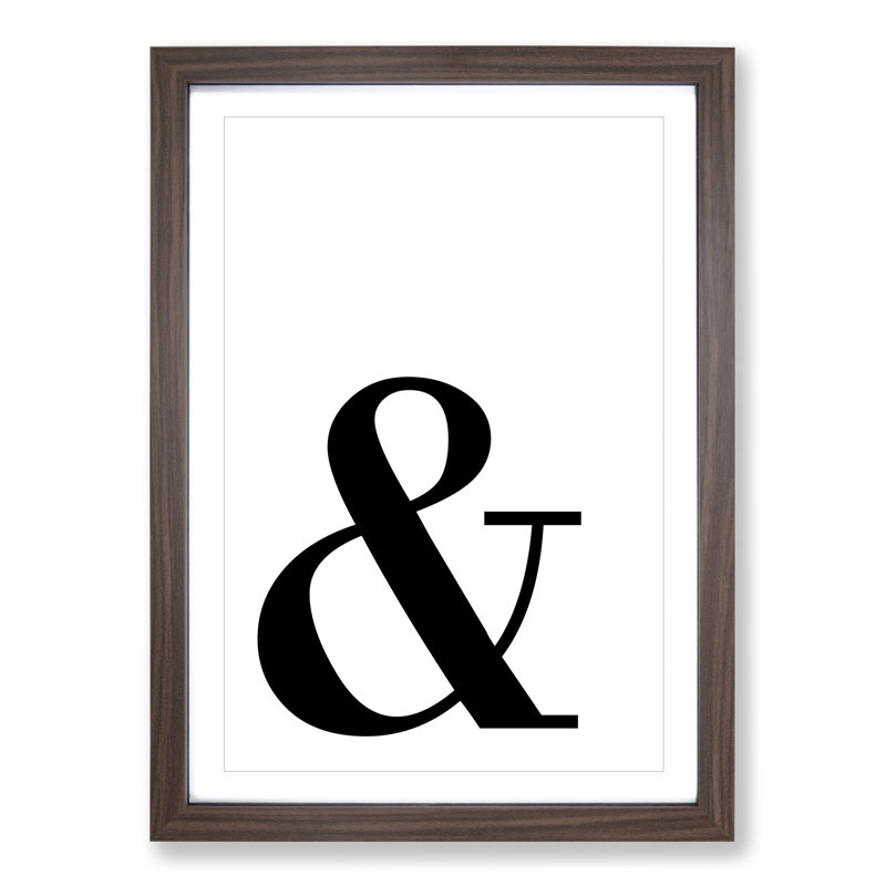 And - Picture Frame Typography, 90cm H x 65cm W x 2cm D, Walnut