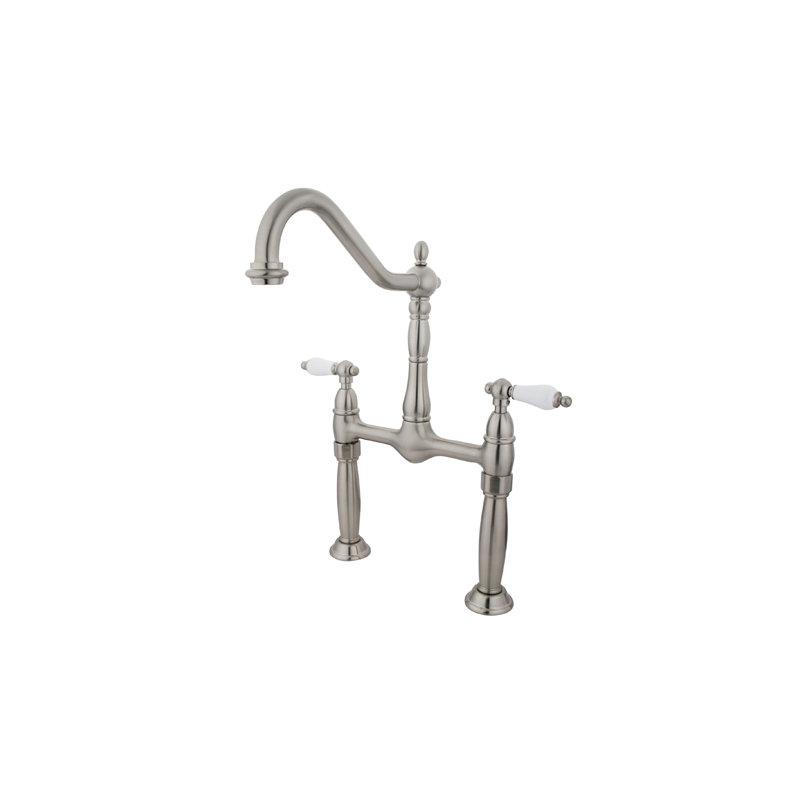 Victorian Vessel Sink Bathroom Faucet, Satin Nickel