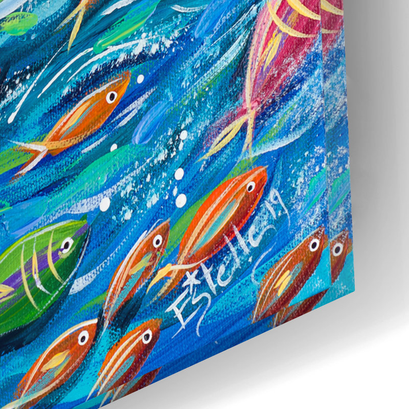 Breakwater Bay «Set Sail» par Estelle Grengs, art mural en verre acrylique, H 12 po x l 12 po x P 0,13 po