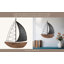 Metal Sailboat Wall Decor - 19" Coastal Nautical Accent in Iron & Wood