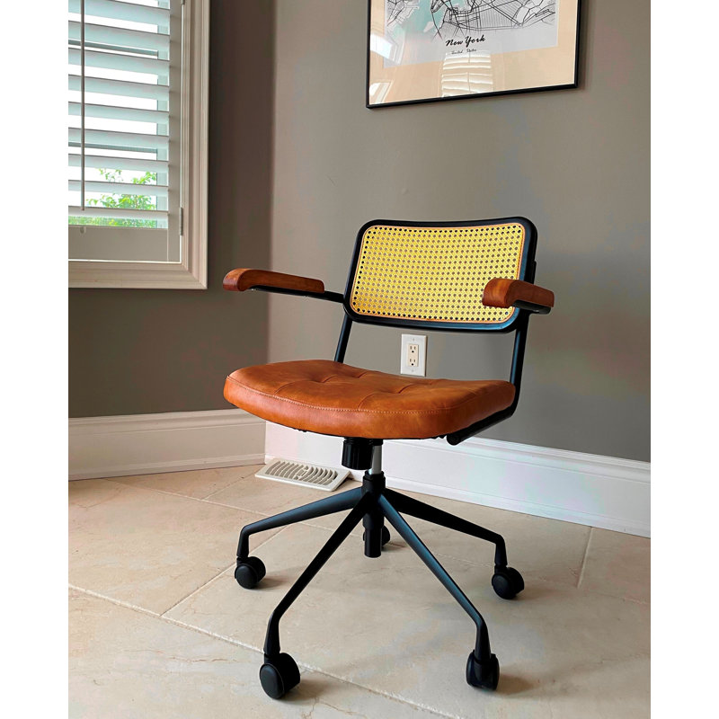 Chaise de bureau rembourrée en polyuréthane SEAT4U, Brun