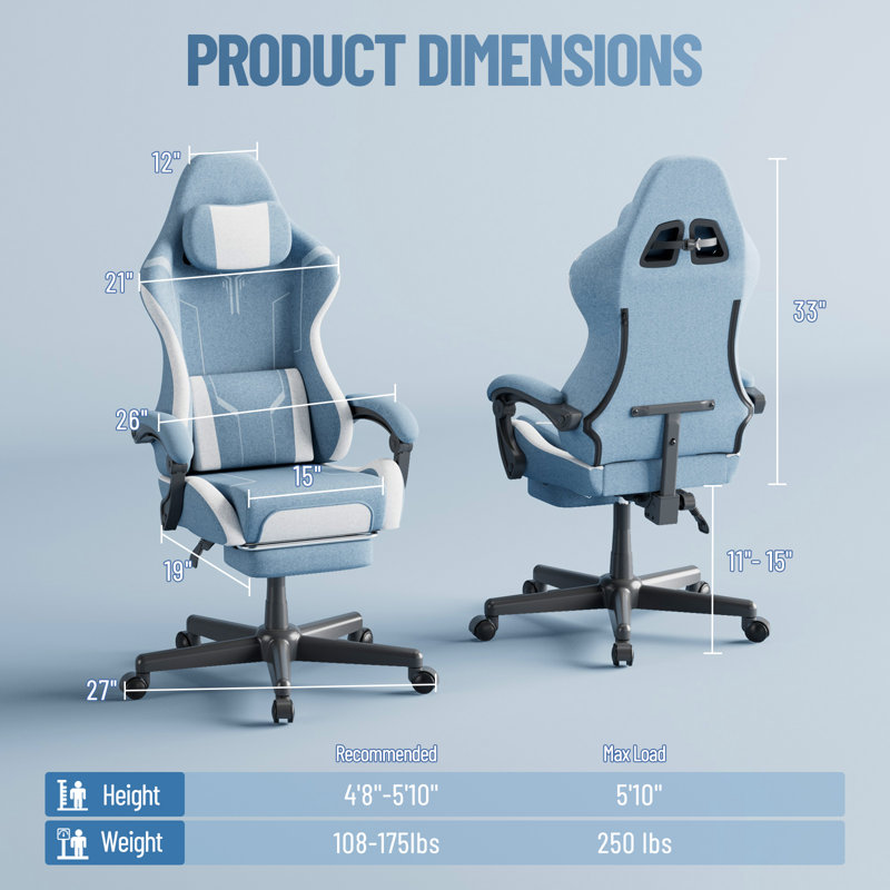 Fauteuil de jeu ergonomique Soontrans, Bleu
