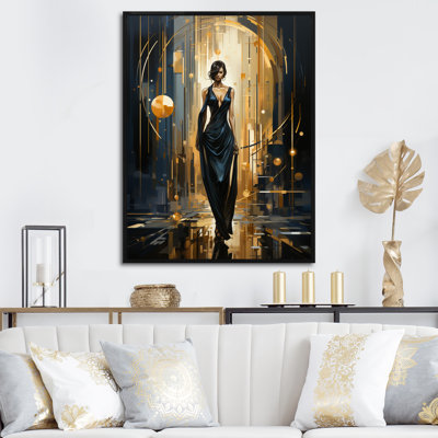 Black And Gold Ballroom Woman II - Fashion Wall Art