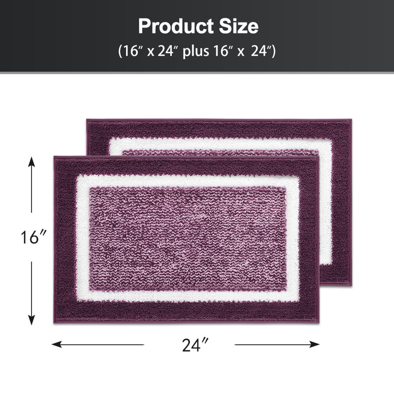 Saunderton Non-Slip Bath Rug, Purple