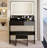 31" x 20" Extra Large LED Mirror Makeup Vanity Table + Soft Cushion Stool Suit, Touch Switch, 3 colors, Adjustable Brightness, Large Capacity Storage, Compact Dressing Table Suitable For Small Space