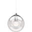 Mini-luminaire suspendu intérieur chromé à 1 lumière avec sphère ronde en verre transparent Jarron-300759261