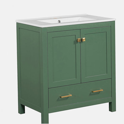 Ensemble de coiffeuse de 60 pouces, avec coiffeuse double (séparée), lavabos doubles en céramique, tablette de rangement, tiroirs divisés, sans miroir - une solution de salle de bain moderne pour les salles de bain spacieuses