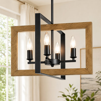 Luminaire suspendu géométrique à 4 lumières pour îlot de cuisine