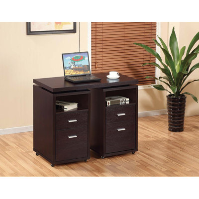 Bureau extensible Brassex Grayden avec tiroirs et tablettes de rangement