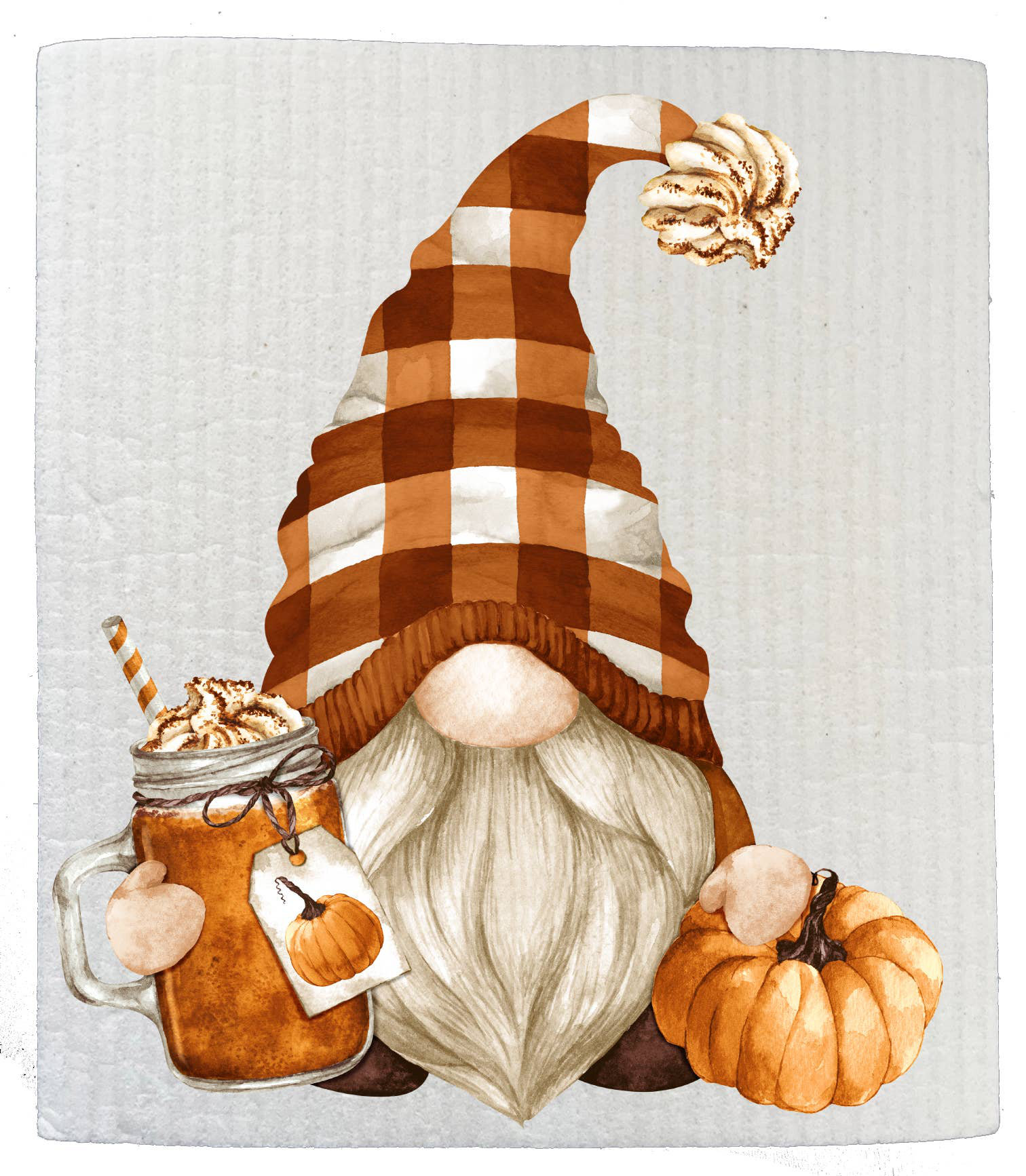 Fall Autumn Gnome Pumpkin Spice Cotton Tea Towels Kitchen