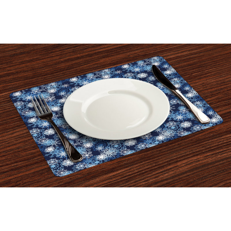 Ashutosh Winter Ornate Snowflakes Xmas Placemat