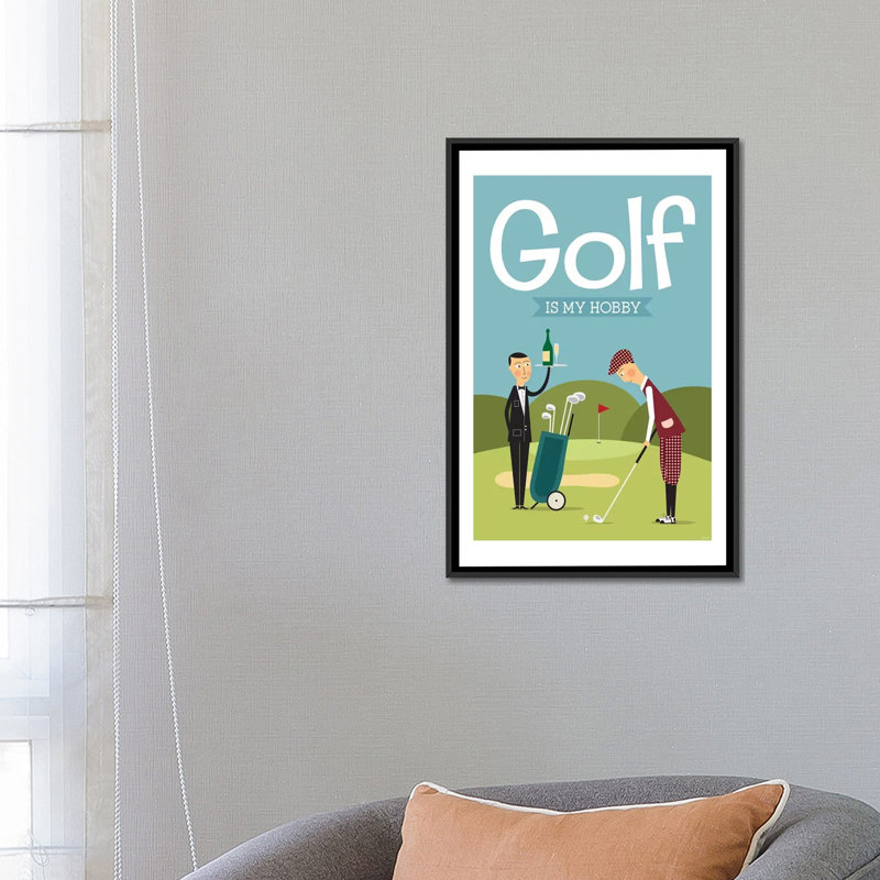 «Golf» par TomasDesign, impression sur toile, H 26 po x l 18 po x P 1,5 po, Toile avec cadre noir, Pas de tapis