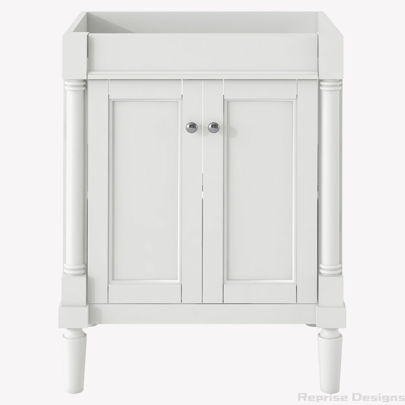 Base de meuble-lavabo simple 23,5 po seulement, Blanc, Argent