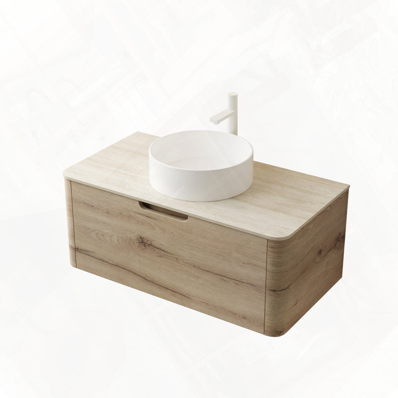 Meuble-lavabo de salle de bain avec tiroir à fermeture en douceur sans lavabo et robinet